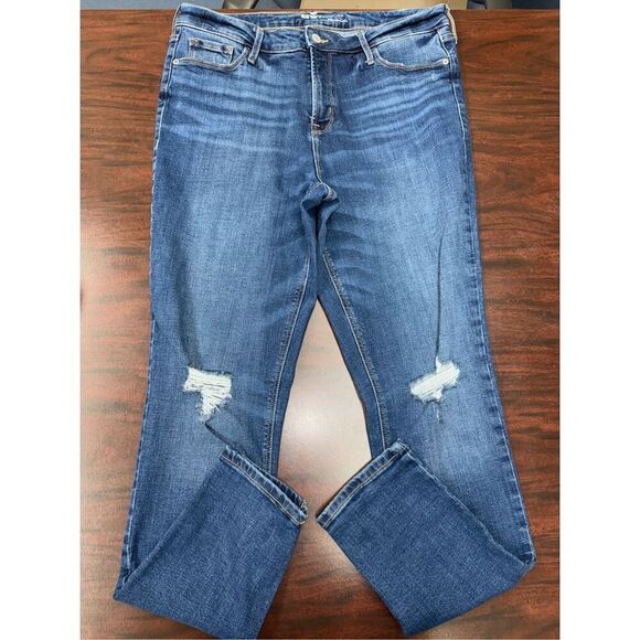 Old Navy Rockstar High Rise Skinny Distressed Denim Jeans Size 12 Long - Picture 1 of 9